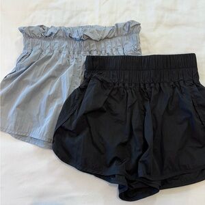 Yogalicious Athletic Yoga Gym Workout Shorts 2 Pairs Black & Grey Size S & M